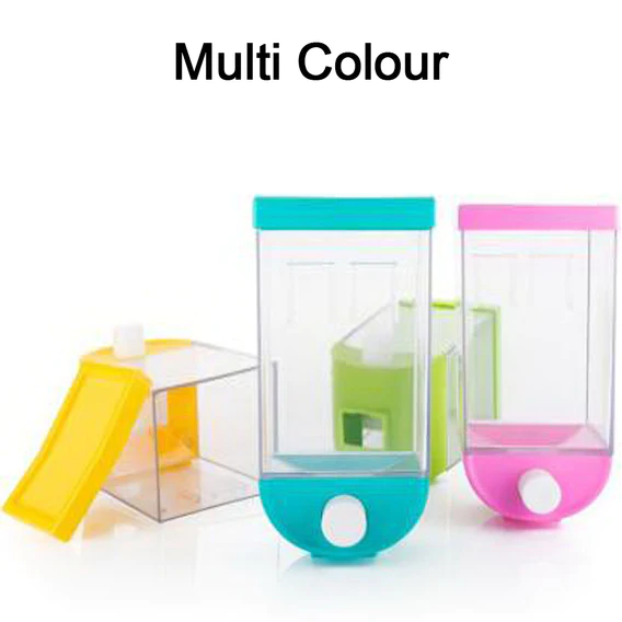 2325 Wall Mounted Cereal Dispenser Tank Grain Dry Food Container (1500ML) (Multicolour) - Image 4