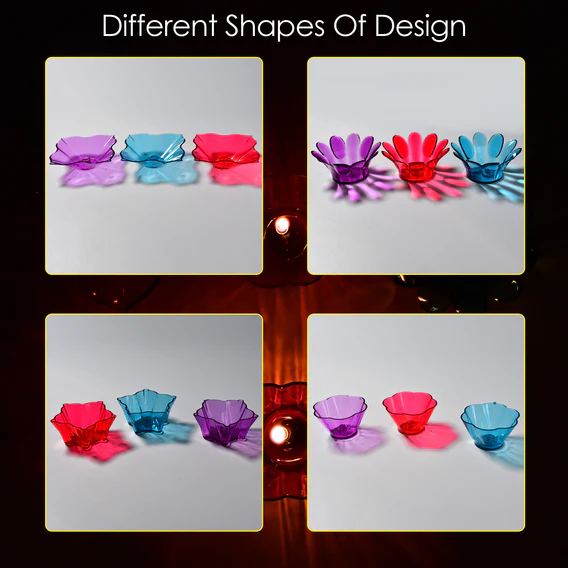 6320 Magical Reflection Diya Set with 6 Attractive Design Cup (Set Of 12 Pieces) - Image 7