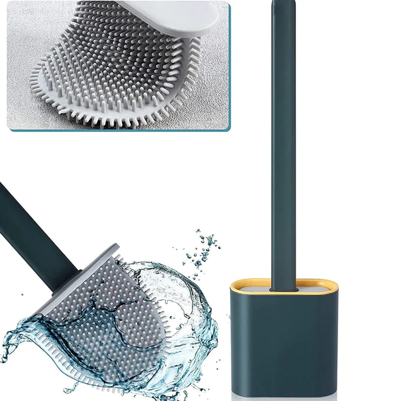 1410B Silicone Toilet Brush with Holder Slim Flex Toilet Brush - Image 6