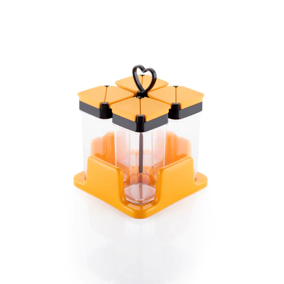 2242A  Multipurpose Spice Rack For kitchen Plastic Made set of 4 Jar - Image 7