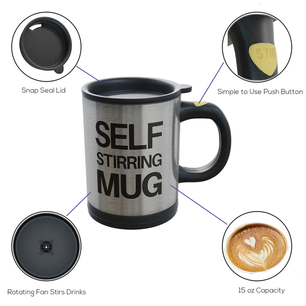 4791 Self Stirring Mug used in all kinds of household and official places for serving drinks, coffee and types of beverages etc. - Image 3