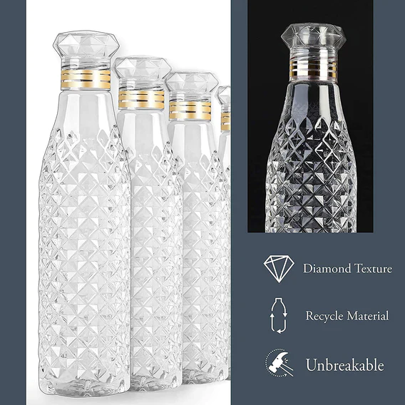 2720 Dimond Cut Water Bottle used by kids, childrenâ€™s and even adults for storing and drinking water throughout travelling to different-different places and all. - Image 4