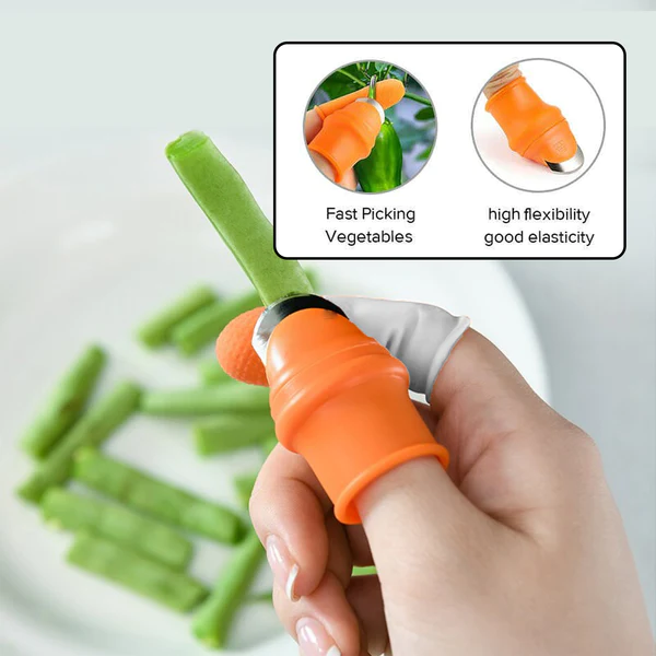 2662V 1 Pair V Thumb Cutter with Box used in all kinds of household and official kitchen purposes for peeling and cutting of various types of vegetables and fruits etc. - Image 3