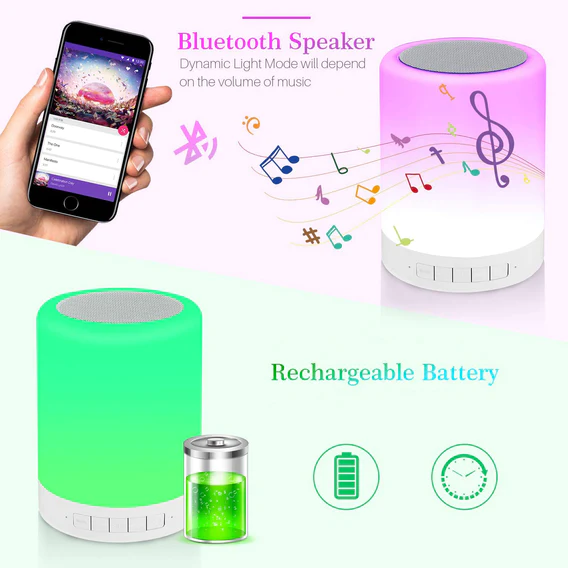 6249 Wireless Night Light LED Touch Lamp Speaker - Image 4
