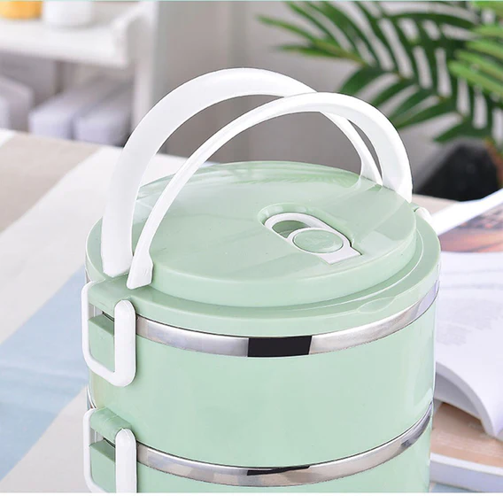 2872 Multi Layer Stainless Steel Hot Lunch Box (3 Layer) - Image 5