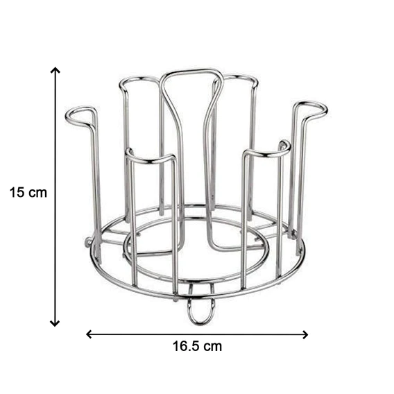 2741 SS Round Glass Stand used for holding sensitive glasses and all present in all kinds of kitchens of official and household places etc. (Moq :-2) - Image 8