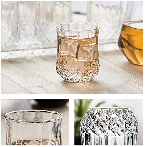 2341 Heavy unbreakable Stylish look fully Transparent Plastic Glasses Set 315ml (6pcs) - Image 3
