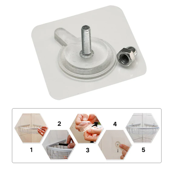 9017 Adhesive Screw Wall Hook used in all kinds of places including household and offices for hanging and holding stuffs etc. - Image 7
