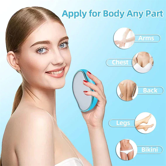 6196 Crystal Hair Eraser, Painless Crystal Hair Remover Tool for Men & Women - Fast & Easy Skin Exfoliator for Body Any Part. - Image 5