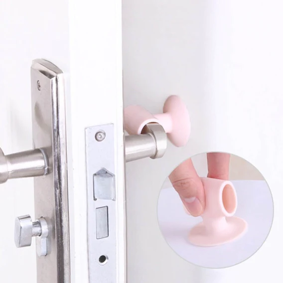 1442 Door Stopper Mini Anti-Collision Silicone Door Handle Crash Pad - Image 2