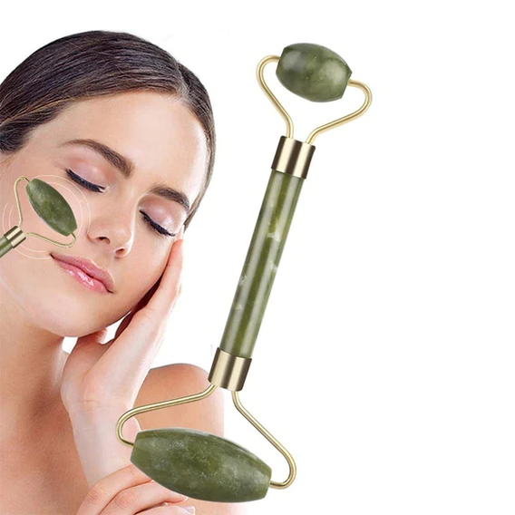 1387 Smooth Facial Roller & Massager Natural Massage Jade Stone - Image 5