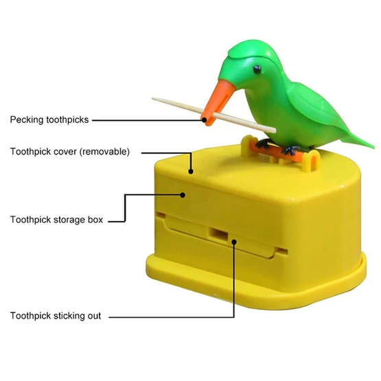 1180 Portable Automatic Bird Toothpick Storage Box - Image 4