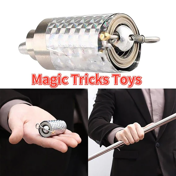 1697 Magic Toy Metal High Elasticity Steel Silver Appearing Cane Magic Toy Magic Steel - Image 7