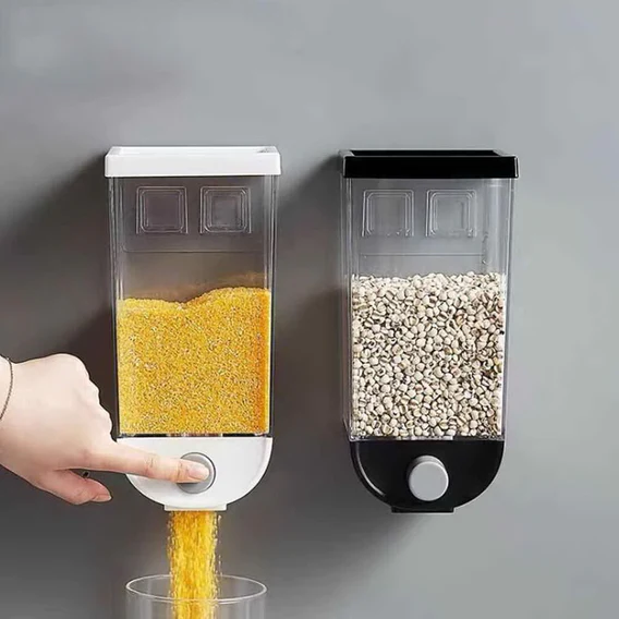 2325 Wall Mounted Cereal Dispenser Tank Grain Dry Food Container (1500ML) (Multicolour) - Image 2