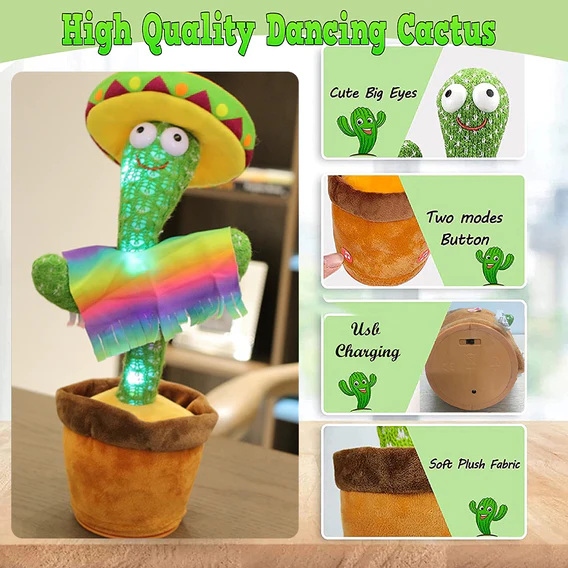 186 Dancing Cactus Talking Toy, Chargeable Toy - Image 3