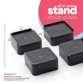 1124L Premium Multipurpose Heavy Duty Cupboard/Refrigerator/Sofa Base Stand – Set of 4 Pcs