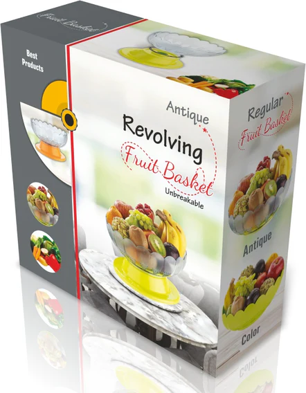 2459 Absolute Plastic Round Revolving Fruit and Vegetable Bowl - Image 3