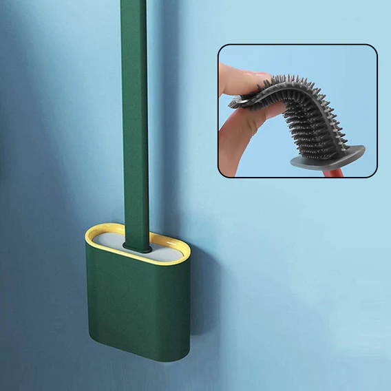 1410B Silicone Toilet Brush with Holder Slim Flex Toilet Brush - Image 5