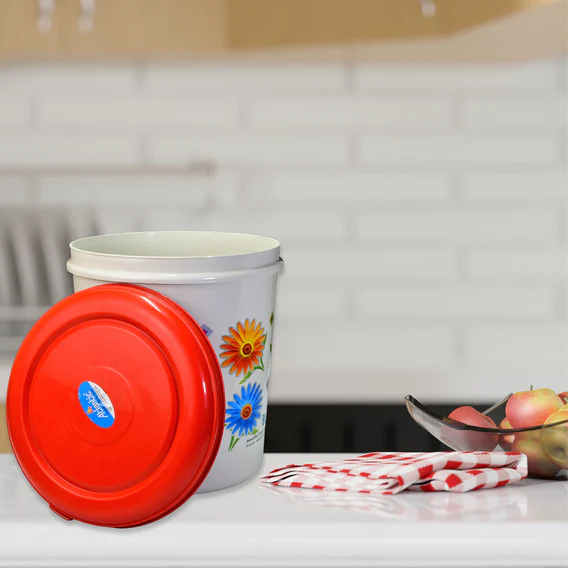 2062 Kitchen Airtight & Food Grade Plastic Floral Design Grocery Storage Container/Jar. Set of 3pcs - 5000ML, 7000ML, 10000ML - Image 8