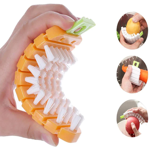2950 Vegetable Scrubbing Brush, Vegetable Scrubber Nonâ€‘Toxic Fruit Brush Carrot Shape Vegetable Brush for Potato for Vegetable - Image 4
