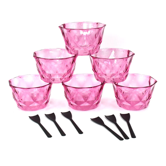 2764 6pc Diamond shape ice cream bowl set - Image 6