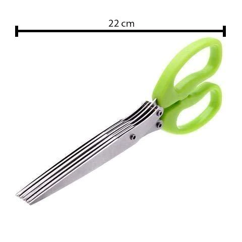 1563 Multifunction Vegetable Stainless Steel Herbs Scissor with 5 Blades - Image 4