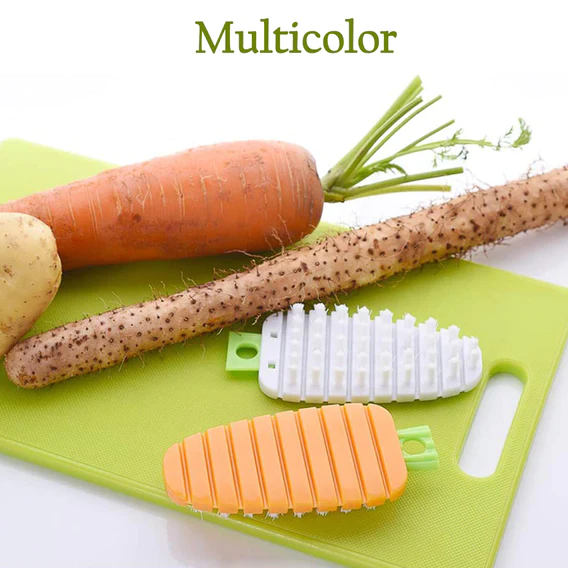 2950 Vegetable Scrubbing Brush, Vegetable Scrubber Nonâ€‘Toxic Fruit Brush Carrot Shape Vegetable Brush for Potato for Vegetable - Image 3