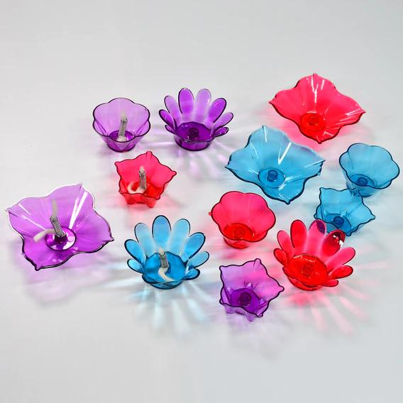 6320 Magical Reflection Diya Set with 6 Attractive Design Cup (Set Of 12 Pieces) - Image 6