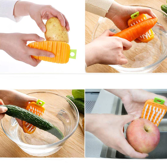 2950 Vegetable Scrubbing Brush, Vegetable Scrubber Nonâ€‘Toxic Fruit Brush Carrot Shape Vegetable Brush for Potato for Vegetable - Image 8
