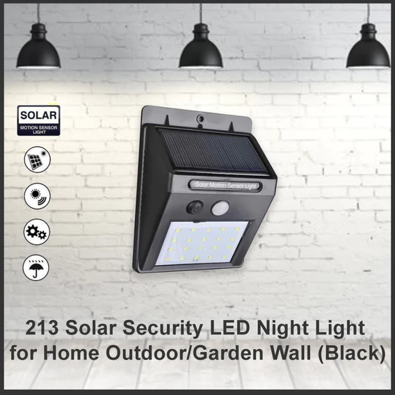 0213 Solar Security LED Night Light for Home Outdoor/Garden Wall (Black) (20-LED Lights) - Image 7