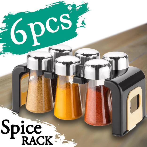 2458 Spice Jar Kitchen Storage Round Jars Airtight Steel Cap (Set Of 6) - Image 4