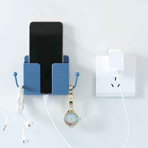 6201 1 Pc Wallmount Mobile Stand With Hook Design used in all kinds of places including household and many more as a hanging support for cloths and stuffs purposes. - Image 3