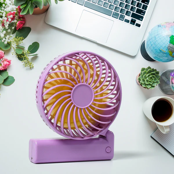 7604 Portable Mini handy Fan & Personal Table Fan | Rechargeable Battery Operated Fan Suitable for Kids, Women, Makeup Artist, Home Office - Image 3