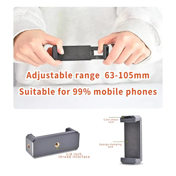 6054 Vlogging Kit for Video Making with Mic Mini Tripod Stand, LED Light & Phone Holder Clip for Making Videos - Image 8