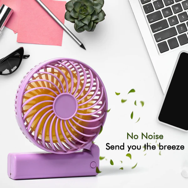 7604 Portable Mini handy Fan & Personal Table Fan | Rechargeable Battery Operated Fan Suitable for Kids, Women, Makeup Artist, Home Office - Image 7