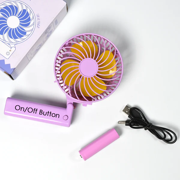 7604 Portable Mini handy Fan & Personal Table Fan | Rechargeable Battery Operated Fan Suitable for Kids, Women, Makeup Artist, Home Office - Image 2