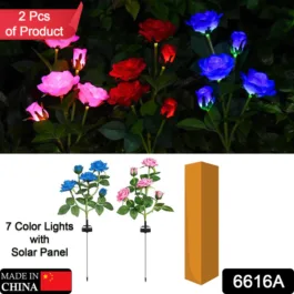 6616A Garden Solar Outdoor Rose Lights Decorative , Waterproof Flower Light for Garden Patio Landscape Pathway Yard Holiday Decoration