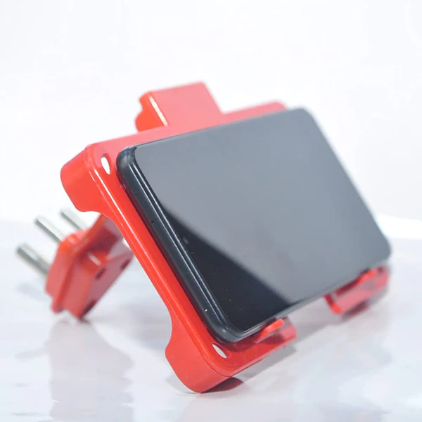 6496 Multi-Purpose Wall Holder Stand for Charging Mobile Just Fit in Socket and Hang (Red) - Image 3