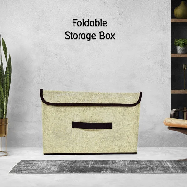 6470 Foldable Storage Box with Lid and Handles, Cotton and Linen Storage Bins and Baskets Organizer for Nursery, Closet, Bedroom, Home - Image 4