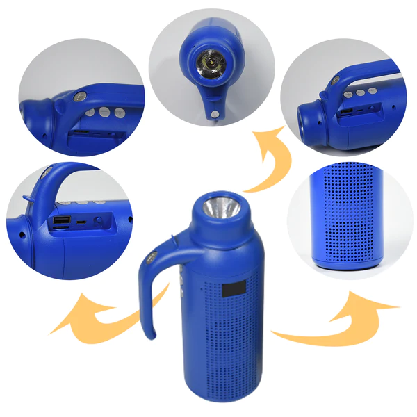 1287 Smart Bluetooth Speaker With Torch Light Wireless Bluetooth Speaker & Night Flash Light Speaker - Image 5