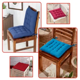 9037 Square Chair Pad Seat Cushion for Car Pad, Indoor/Outdoor with Ties (15 inch)