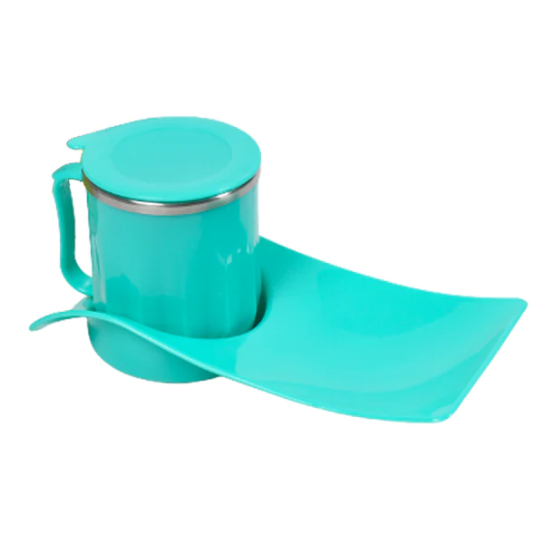 2851 Snacks Tray & Inside Steel Cup 350ml Break Time Tray For Kids & Home Use - Image 7