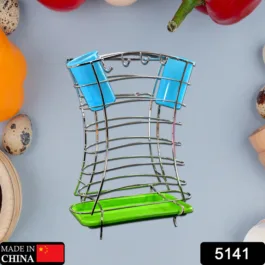 5141 Kitchen Rack, Bathroom Shelves and Racks Steel, Wall Mounted Organiser 41cm