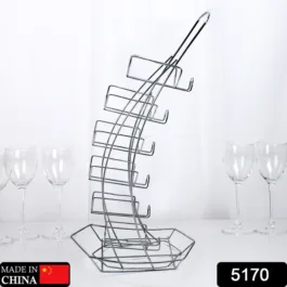 5170 Steel Glass Stand Rack 6 Glass Store Store Rack For Home & hotel Use