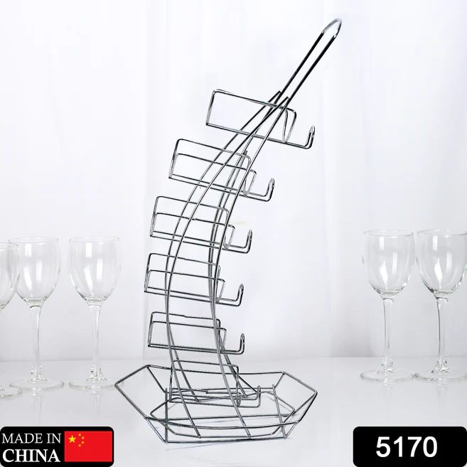 5170 Steel Glass Stand Rack 6 Glass Store Store Rack For Home & hotel Use