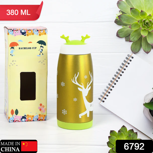 6792 STAINLESS STEEL UNIQUE DESIGN WATER BOTTLE DOUBLE WALL DRINKING BOTTLE HOT AND COLD VACCUM INSULATED LEAK-PROOF BOTTLE FOR TRAVELING, OFFICE, GYM & HOME USE ( 380 ML)