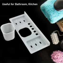 4777L 4IN1 WALL SOAP DISH TOOTHBRUSH HOLDER, SOAP DISH HOLDER, TUMBLER HOLDER , DAILY BATH ACCESSORIES HOLDER FOR HOME USE