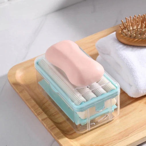 6296B 2-IN-1 PORTABLE SOAP ROLLER DISH & SOAP DISPENSER WITH ROLLER AND DRAIN HOLES, MULTIFUNCTIONAL SOAP HOLDER FOAMING SOAP BAR BOX FOR HOME, KITCHEN, BATHROOM - Image 3
