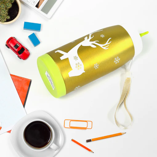 6792 STAINLESS STEEL UNIQUE DESIGN WATER BOTTLE DOUBLE WALL DRINKING BOTTLE HOT AND COLD VACCUM INSULATED LEAK-PROOF BOTTLE FOR TRAVELING, OFFICE, GYM & HOME USE ( 380 ML) - Image 3