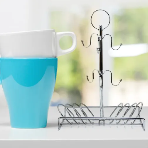 5171 Cup & Dish Steel Rack 40cm For Dining Table & Kitchen Use - Image 2